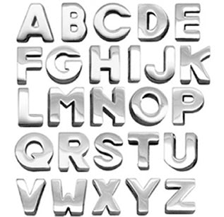 10 mm Slide Letters A-Z (10/pk) - Plain