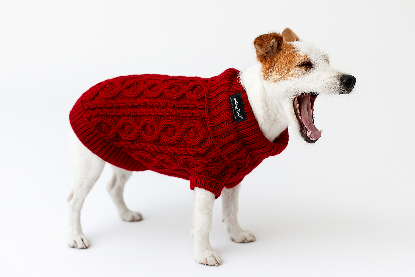 Cable Knit Sweater, Red