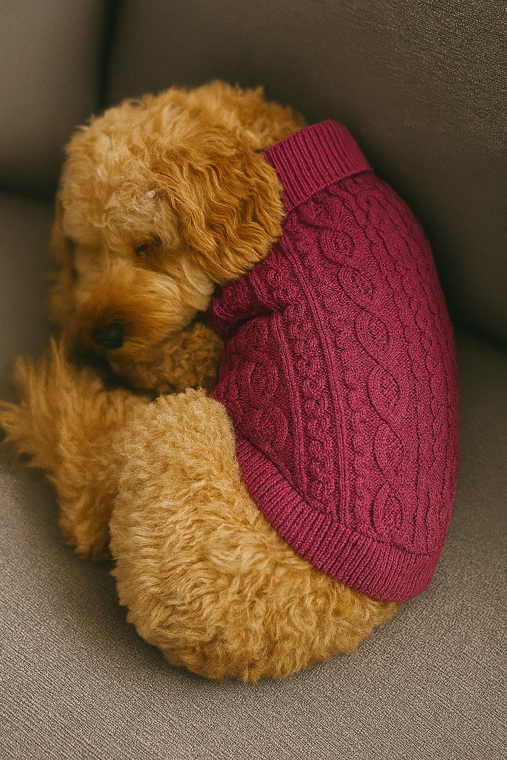 Cable Knit Sweater, Raspberry