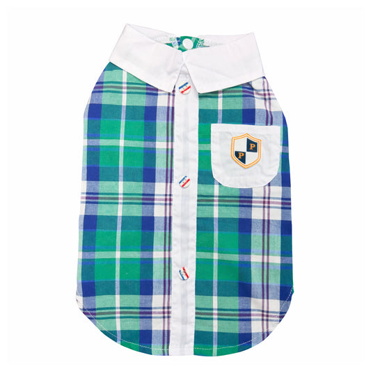 Plaid Royal Camp Shirt - Blue