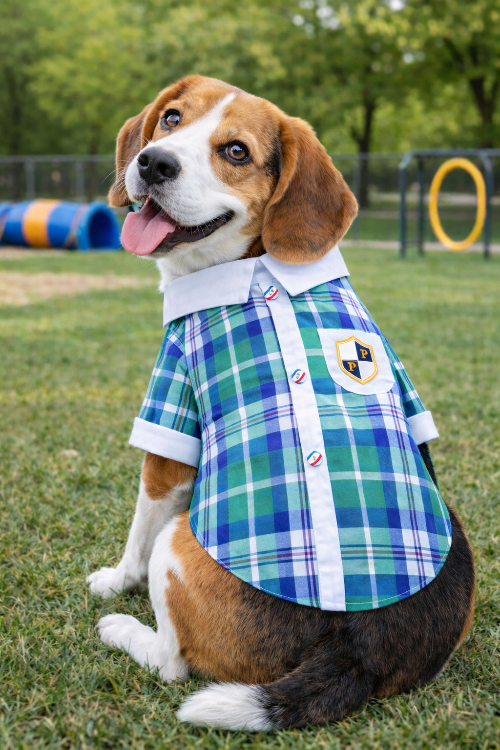 Plaid Royal Camp Shirt - Blue