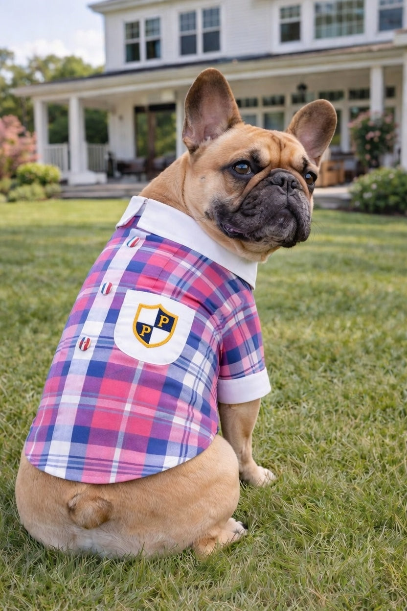 Plaid Royal Camp Shirt - Pink