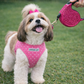 Crystal Retractable Leash Dark Pink