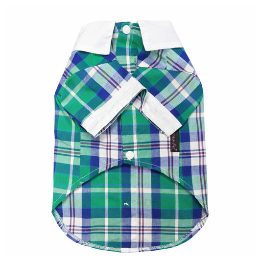 Plaid Royal Camp Shirt - Blue