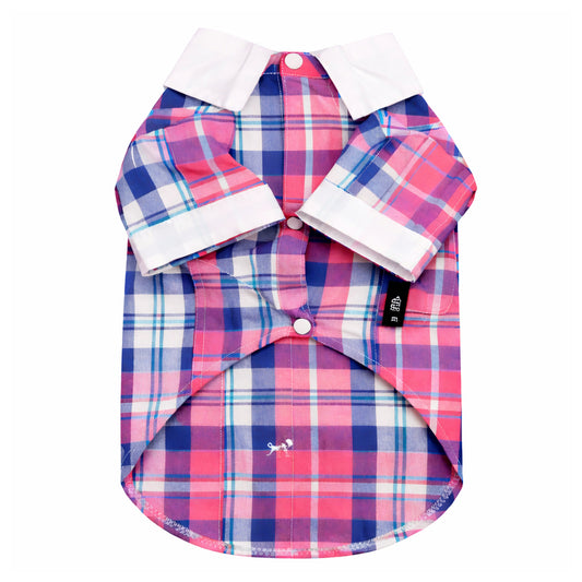 Plaid Royal Camp Shirt - Pink