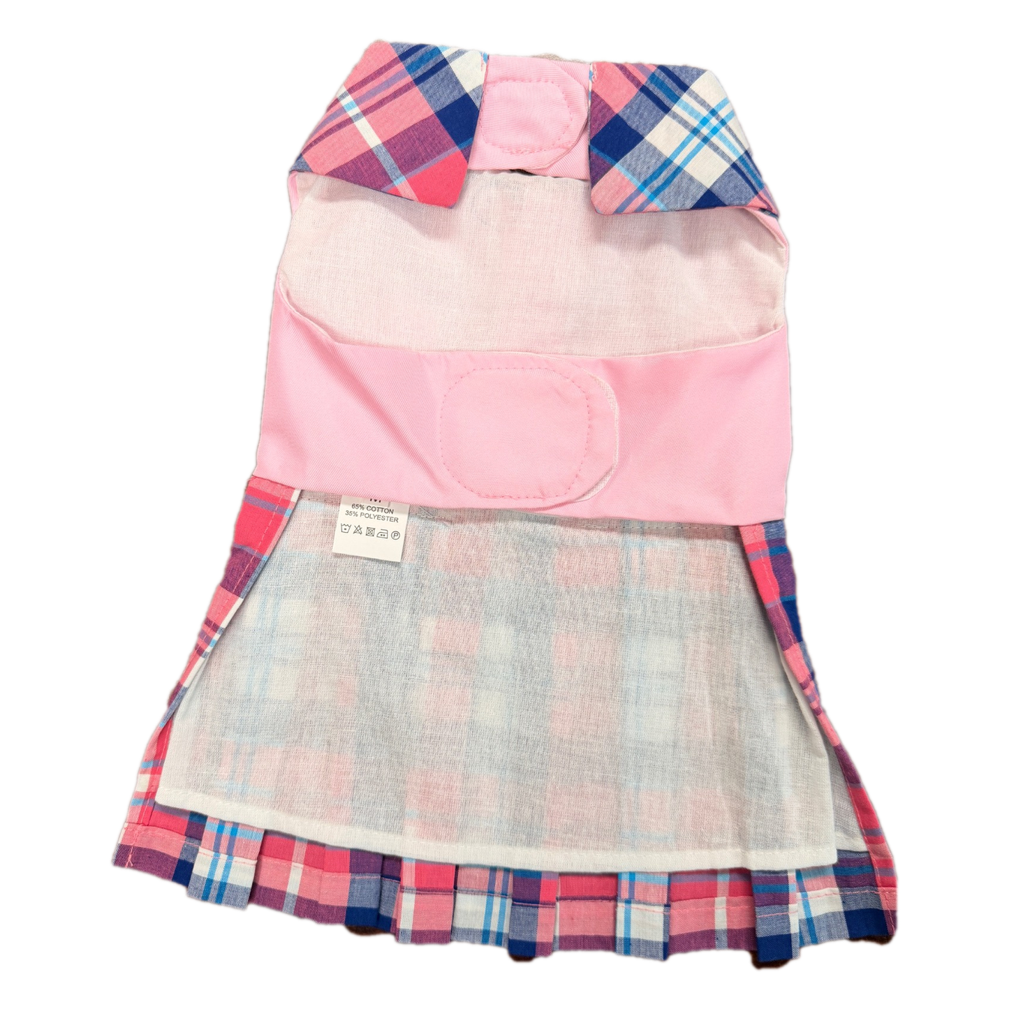Plaid Royal Pleated Dress - Pink