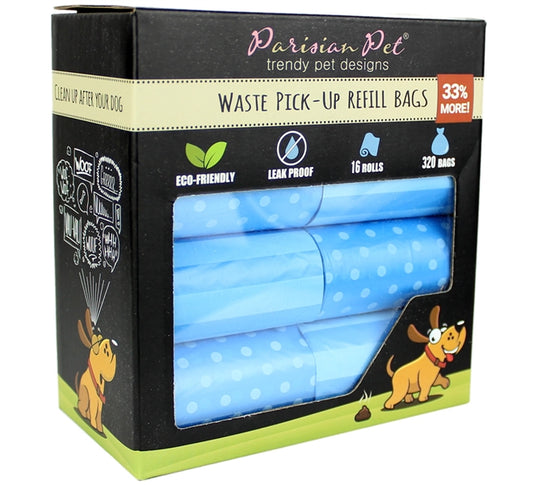 Parisian Pet Waste Bags - Stripes N Dots Blue